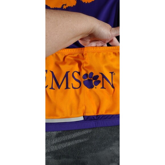 Clemson Football XL Jersey Shirt & Socks Orange Blue White Full Zip Pockets - Picture 8 of 13